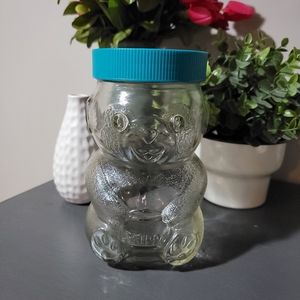 Skippy Glass Teddy Bear Jar ~ With Lid